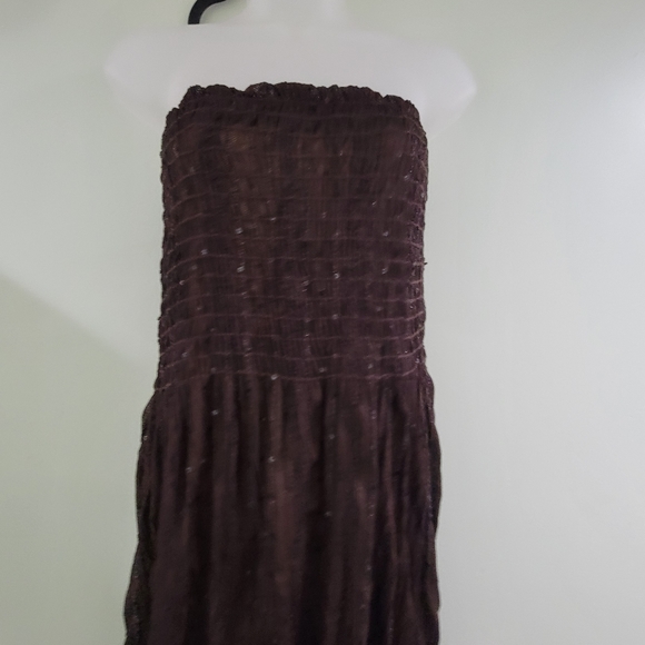 ROMEO & Juliette Couture Seersucker lined crackle maxi dress gown strapless - Picture 5 of 12